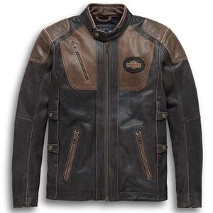The Harley Davidson Men's H-D®Triple Vent heavy duty leather jacket. Worn 2X!!!